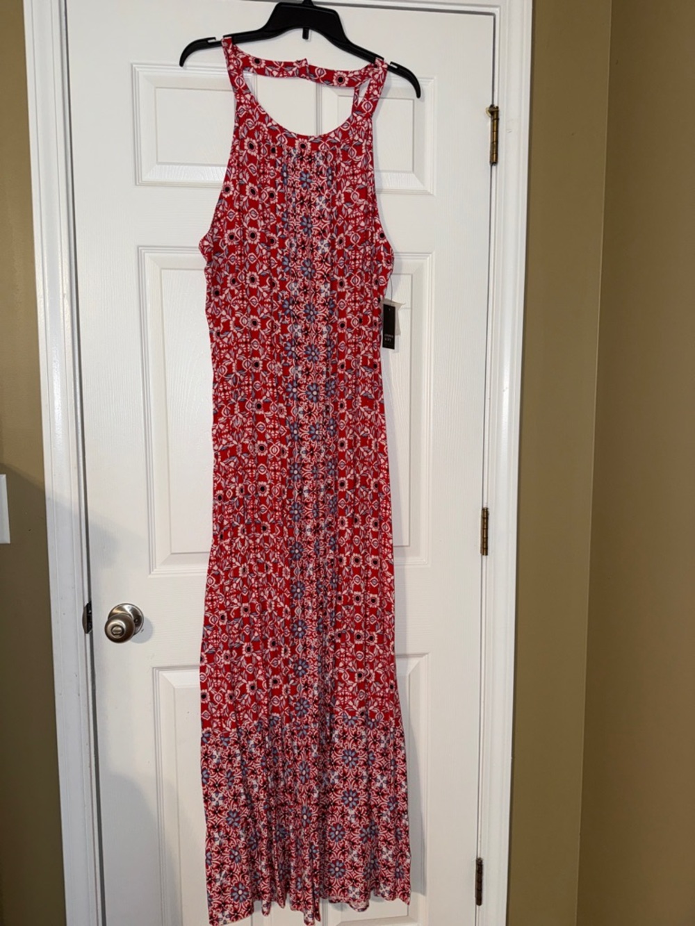 crown & ivy Red Printed Maxi Dress
